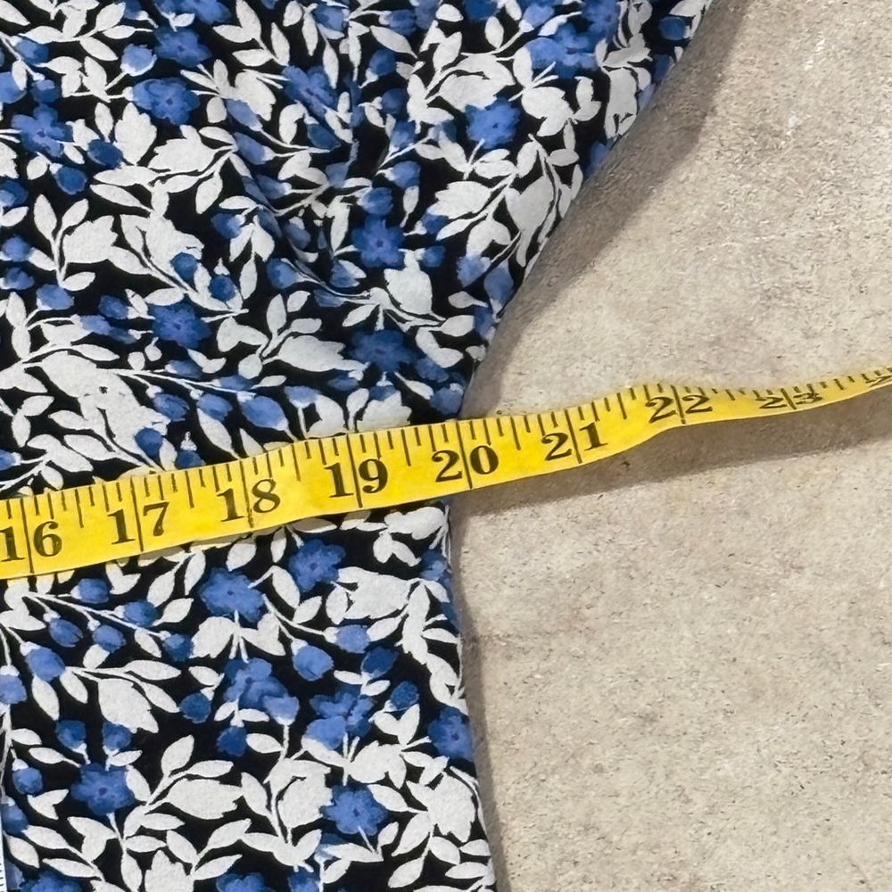 J.Jill Simply Supima Crewneck Tunic Top Women’s Small Black Blue White Floral - Picture 6 of 11